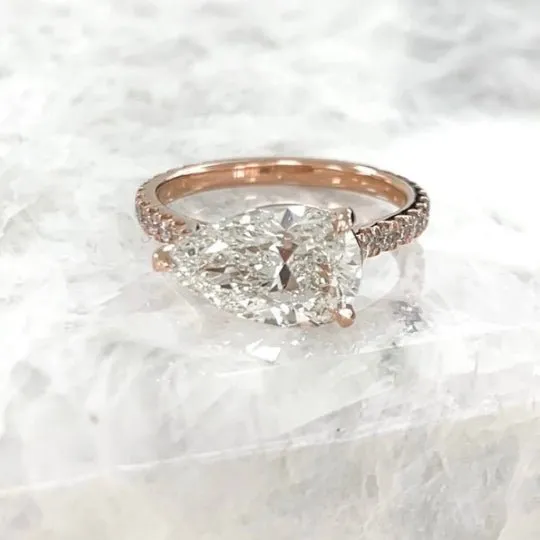1 Carat Pear Shape Cut Diamond - E VS2 - 1.23ct - 92002