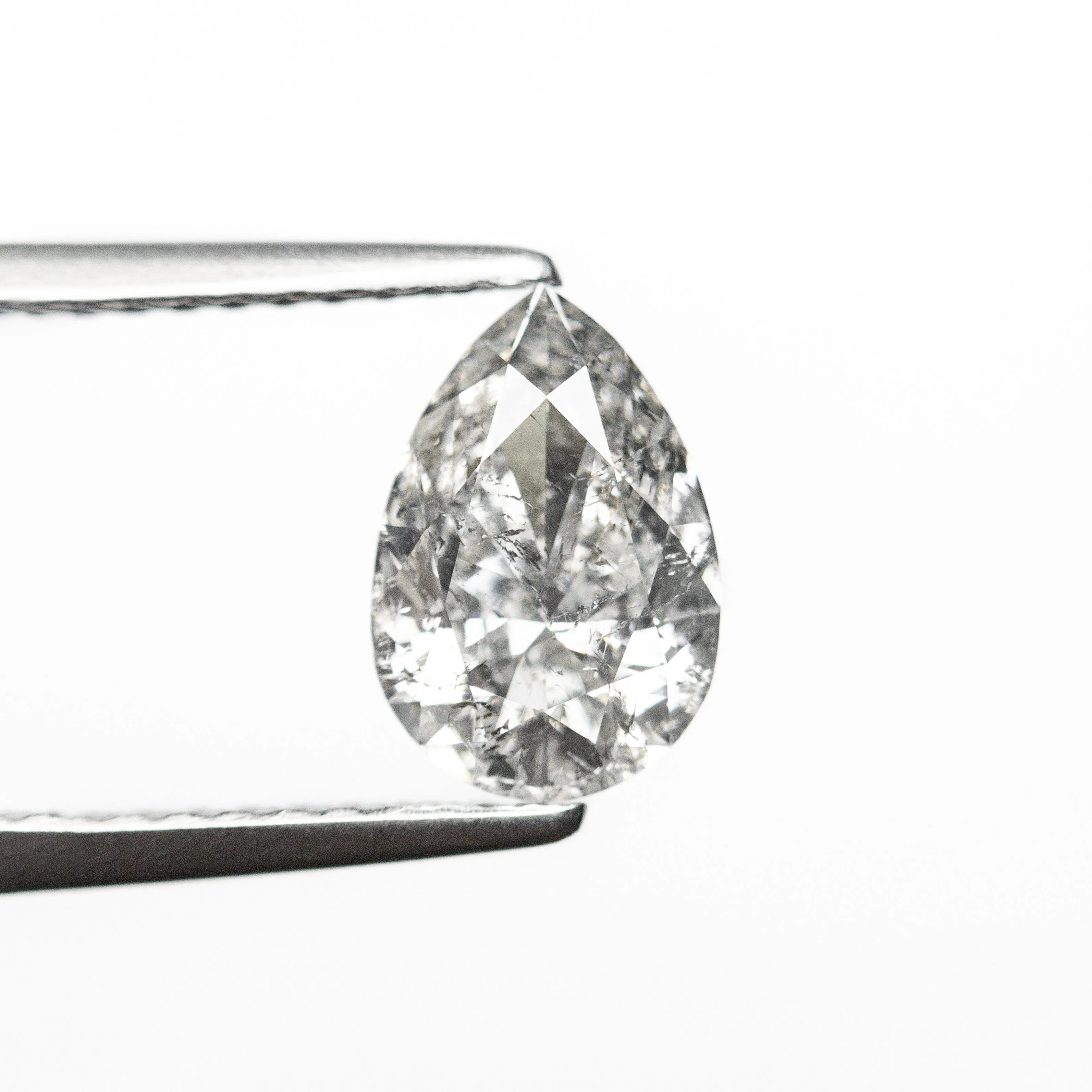 1.01 CARAT SALT AND PEPPER BRILLIANT CUT PEAR DIAMOND