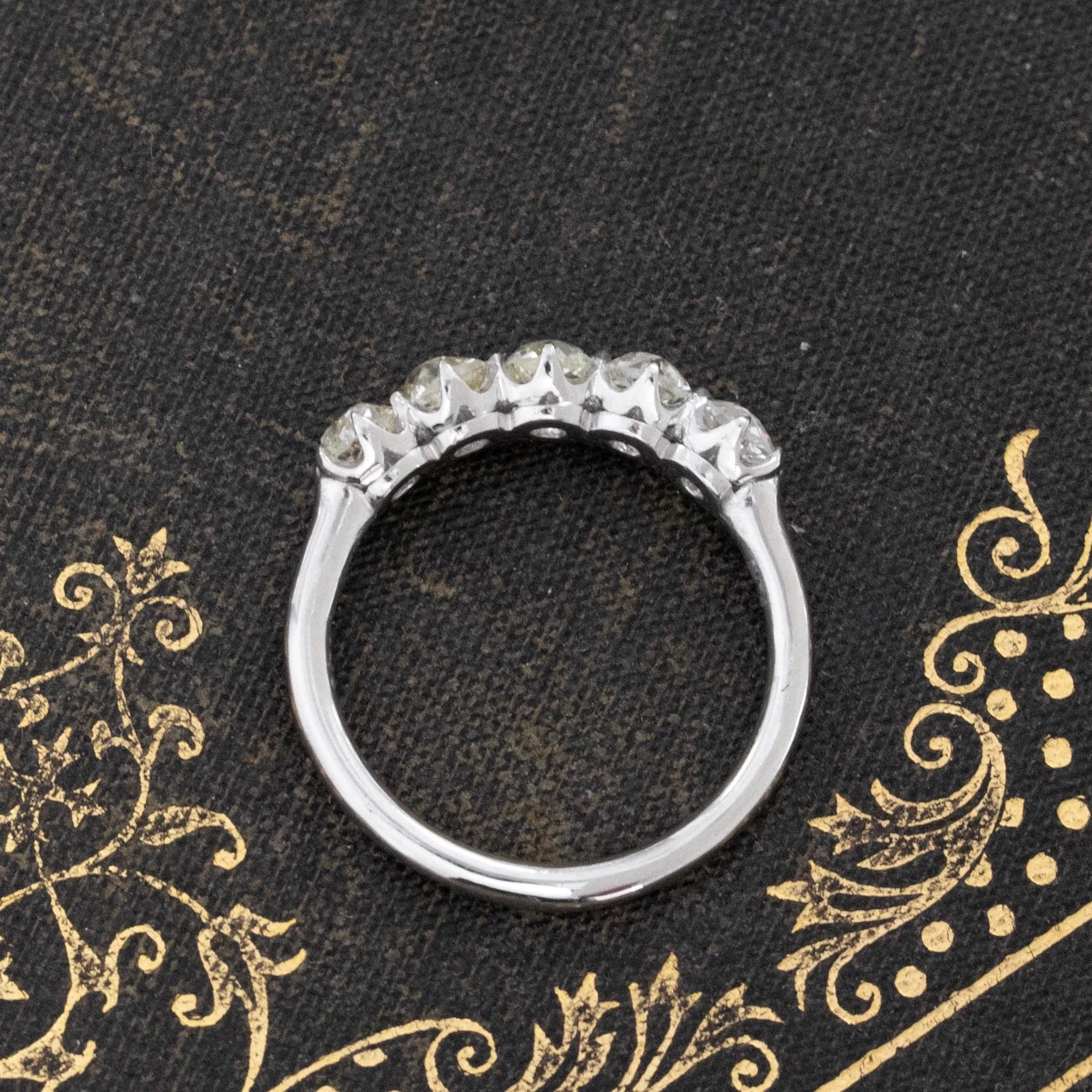 1.34ctw Old Mine Cut Diamond 5-Stone Band