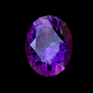 16.45 ct, Amethyst, Uruguay, Top Quality, Red Flash, Oval, Flawless