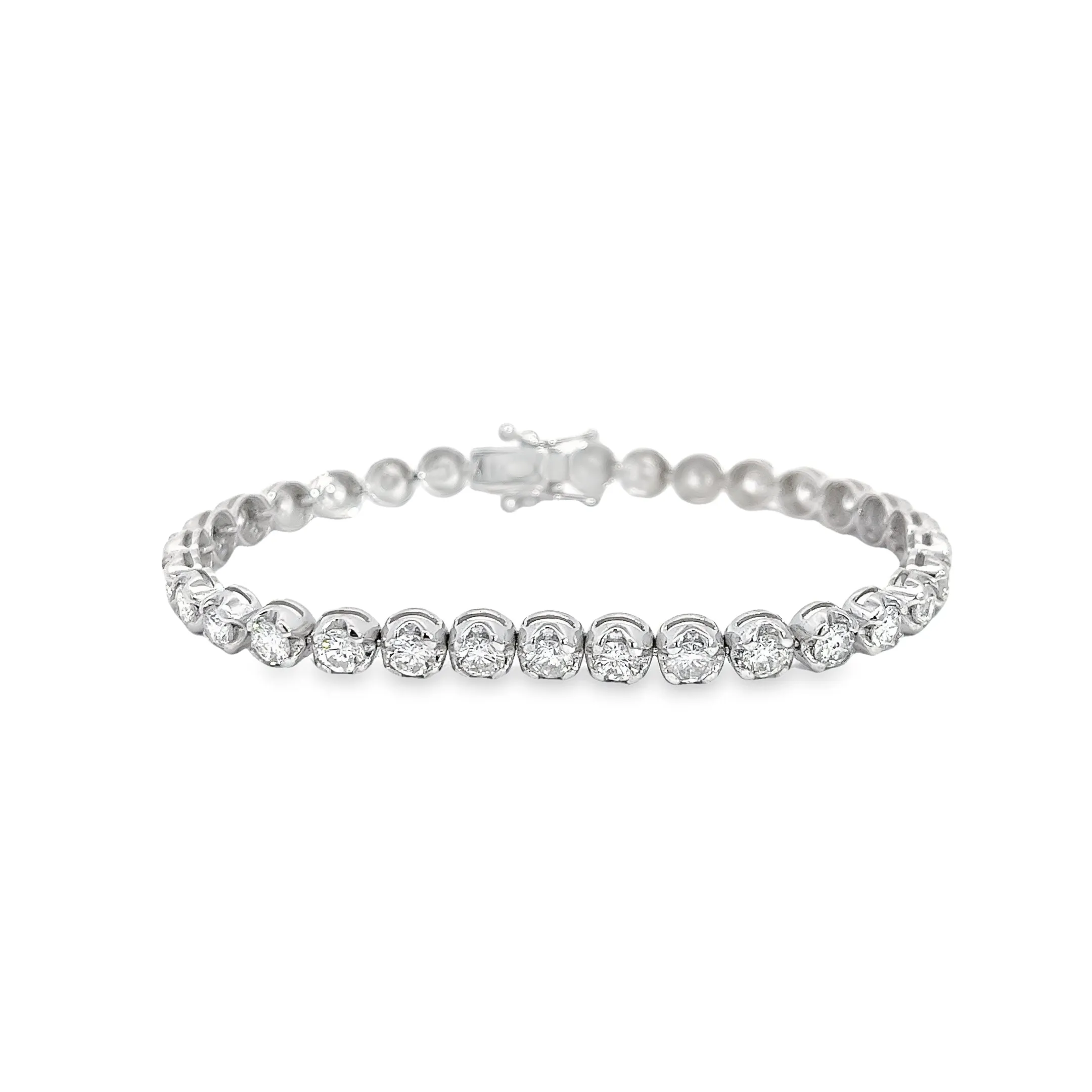 18k white gold 6.50ct F VS2 Round diamond tennis bracelet