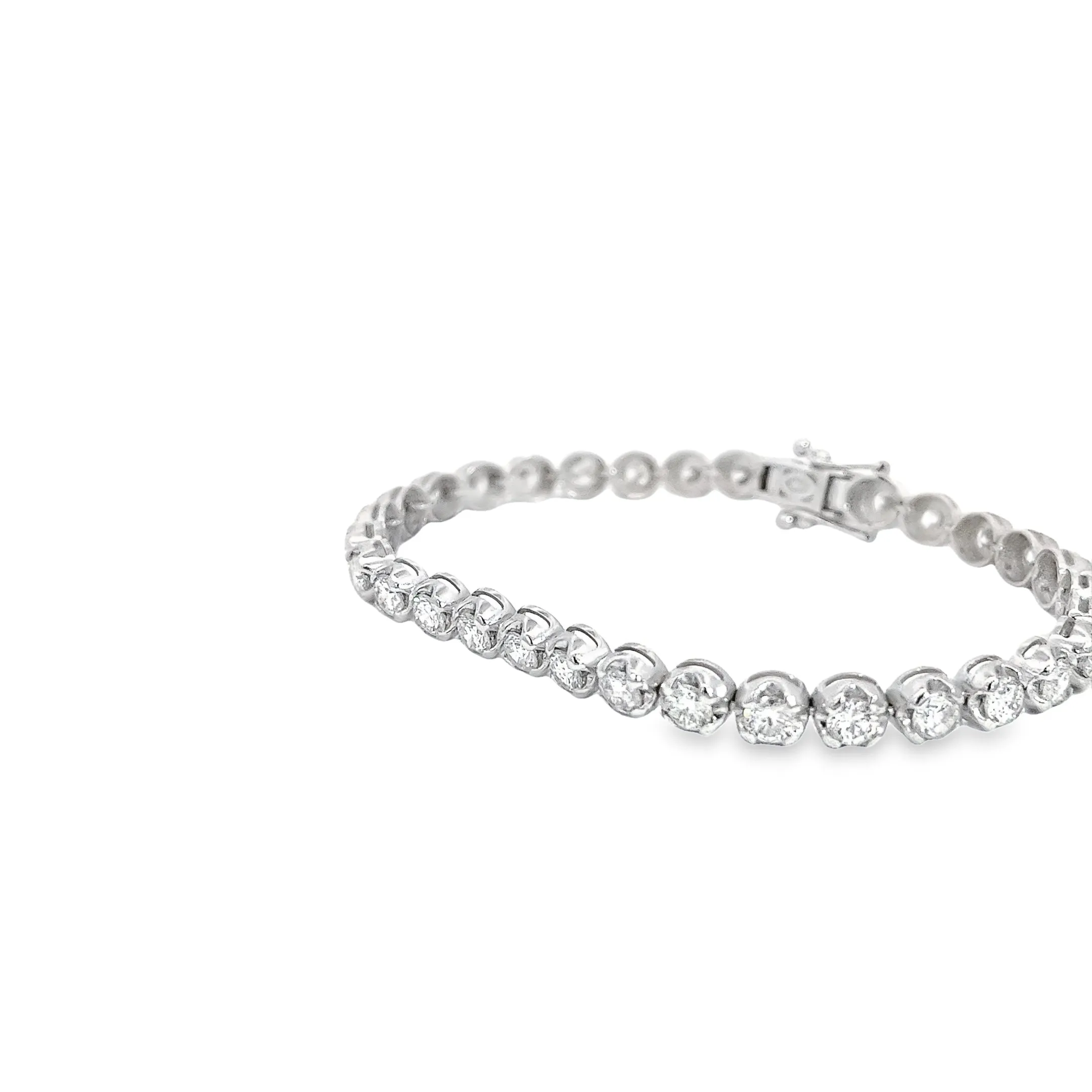 18k white gold 6.50ct F VS2 Round diamond tennis bracelet