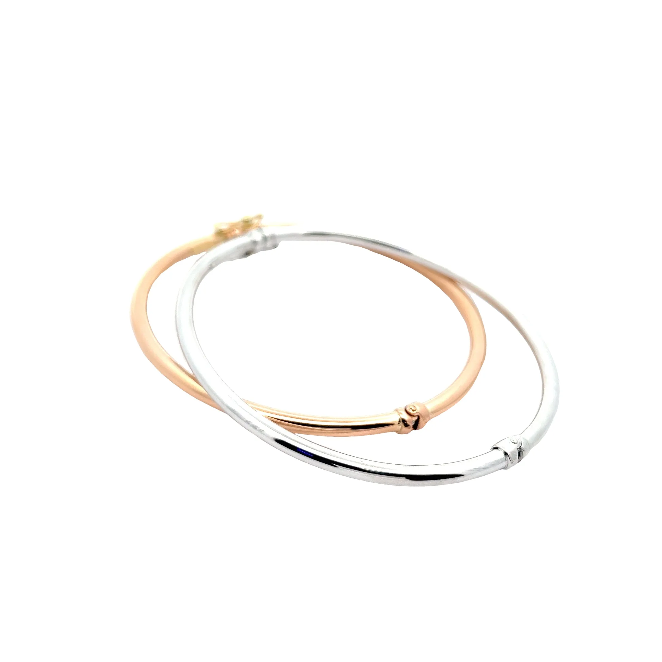 18K WHITE GOLD HINGED BANGLE BRACELET 5 GRAM 3.5MM