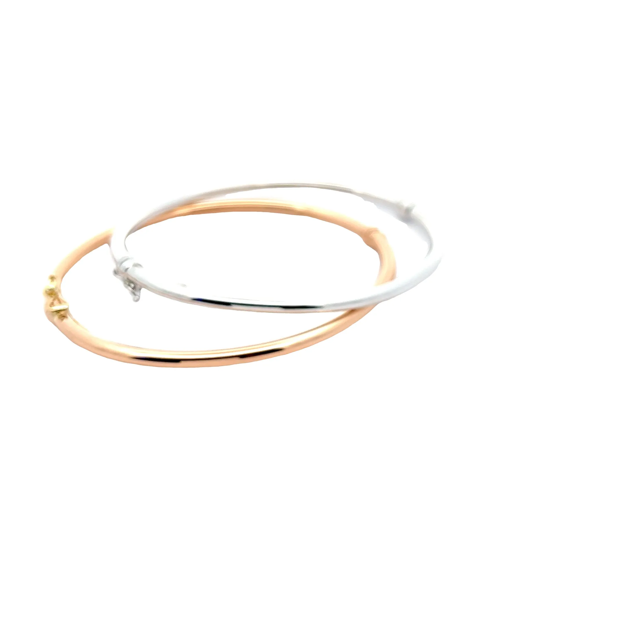 18K WHITE GOLD HINGED BANGLE BRACELET 5 GRAM 3.5MM