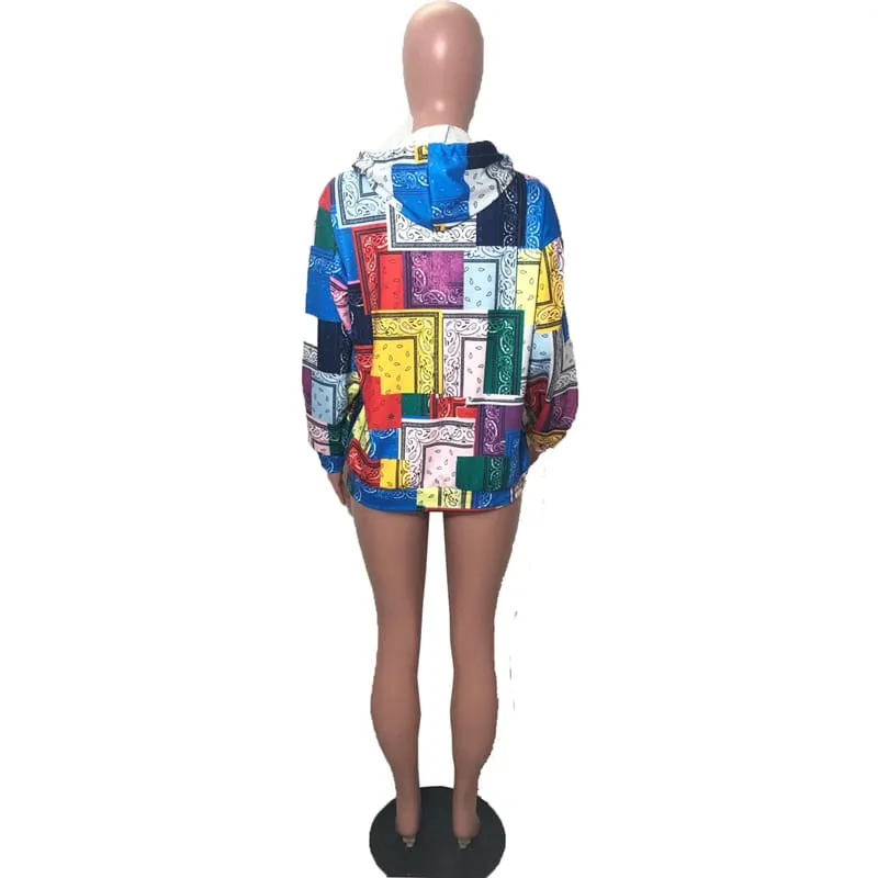 30 Pieces) Multicolor Graphic Print Long Sleeve Hoodie