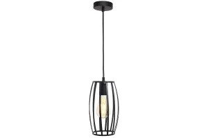 4lite Smart Wiz Connected Decorative Pear Cage Pendant with Smart LED Bulb Matte Black Finish E27 ST65 Amber Coated Filament Bulb Included 6.5w 720lm WiFi Bluetooth Cool White Warm White