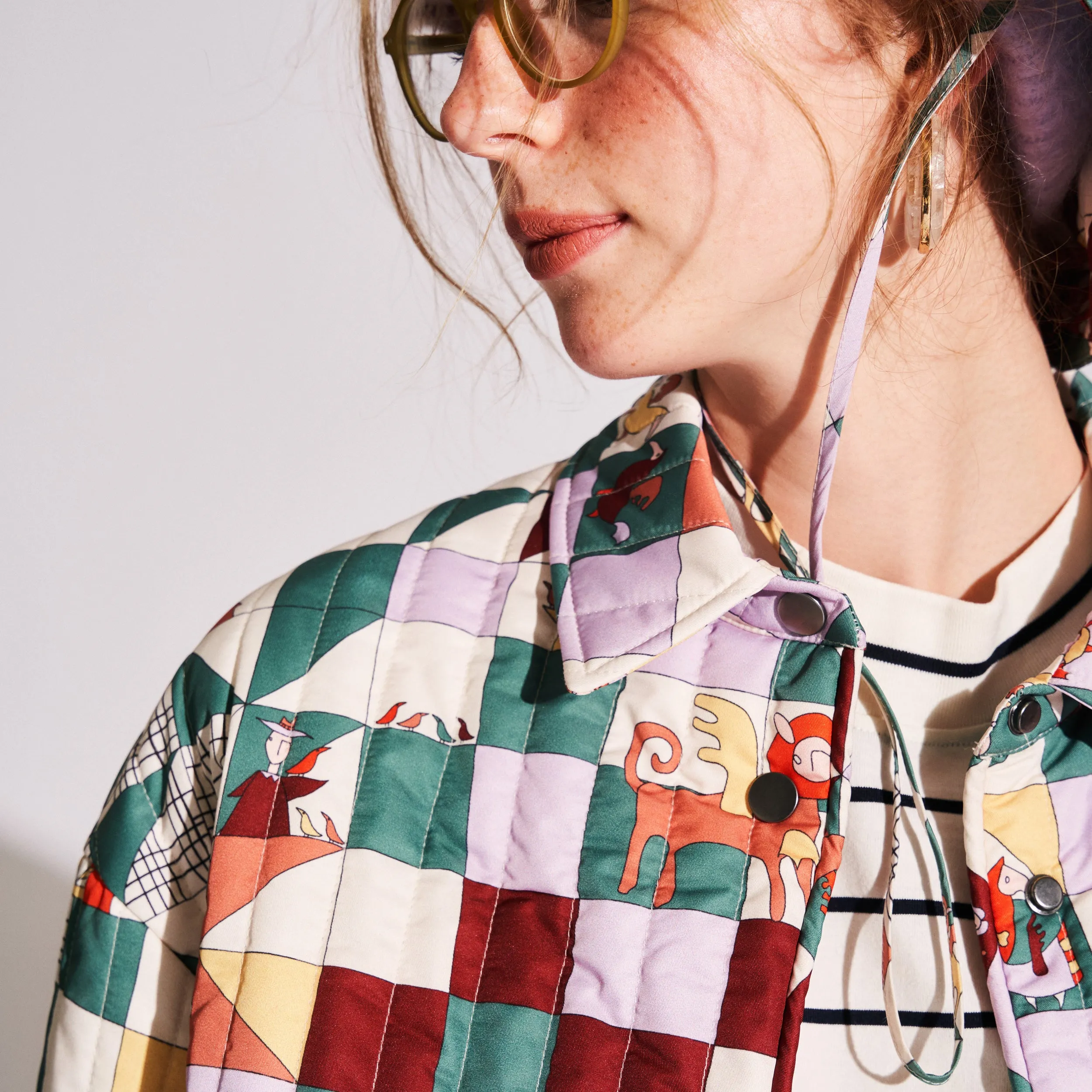 A LIFE QUADRATIC  - QUILTED BOXY JACKET