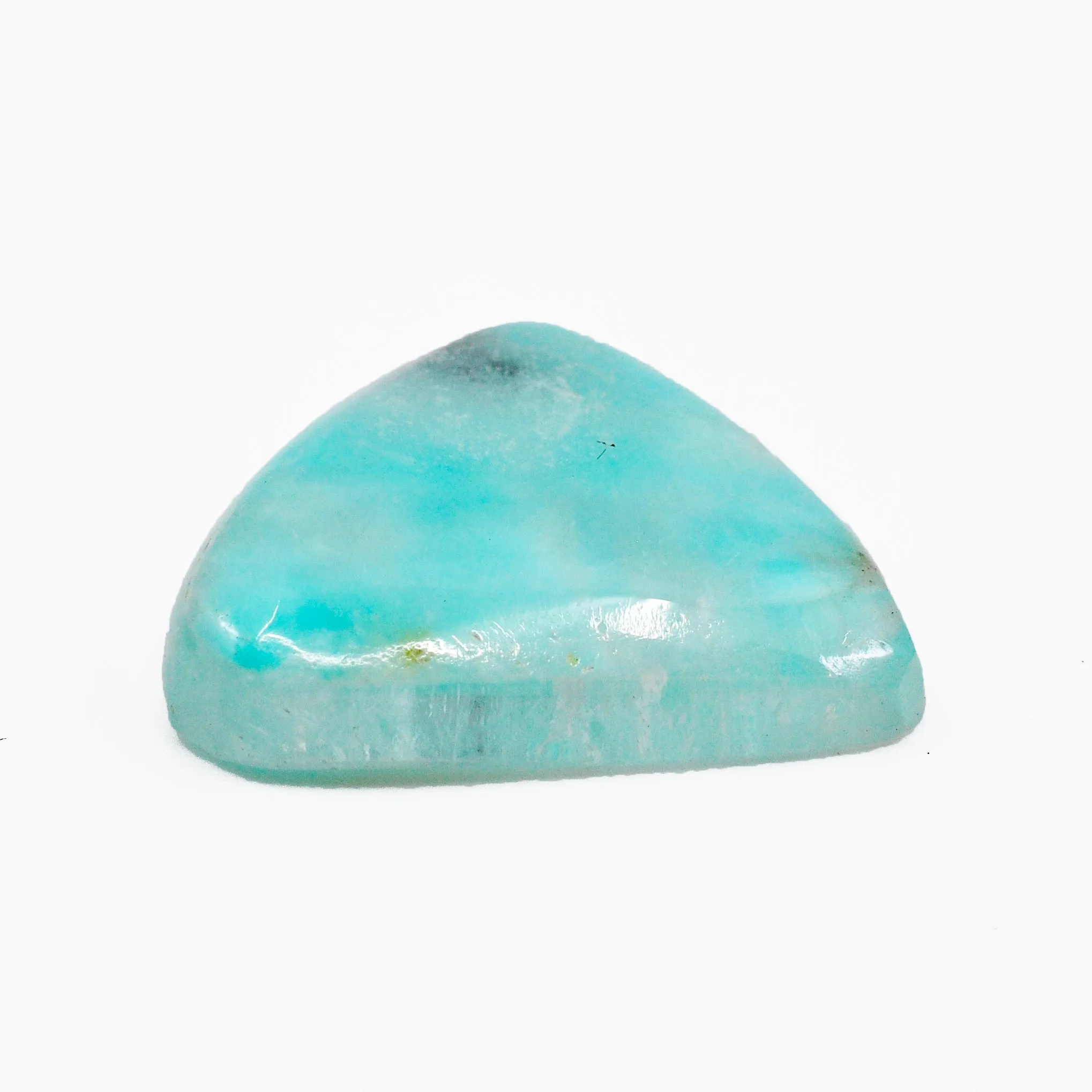Ajoite in Quartz 26.3 mm 24.73 carats Natural Crystal Polished Triangular Cabochon
