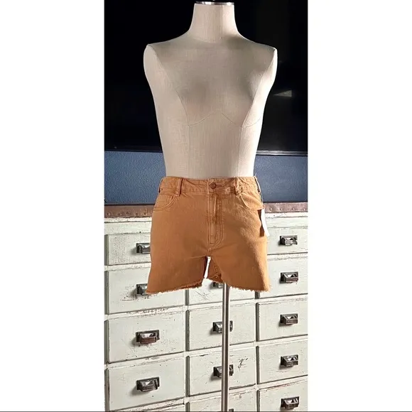 Anthropologie Pilcro Ultra High Rise Ochre Shorts NWT New 25