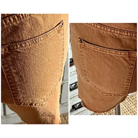 Anthropologie Pilcro Ultra High Rise Ochre Shorts NWT New 25