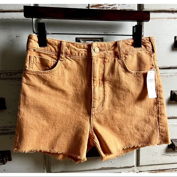 Anthropologie Pilcro Ultra High Rise Ochre Shorts NWT New 25