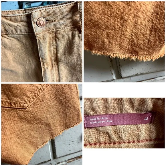 Anthropologie Pilcro Ultra High Rise Ochre Shorts NWT New 25