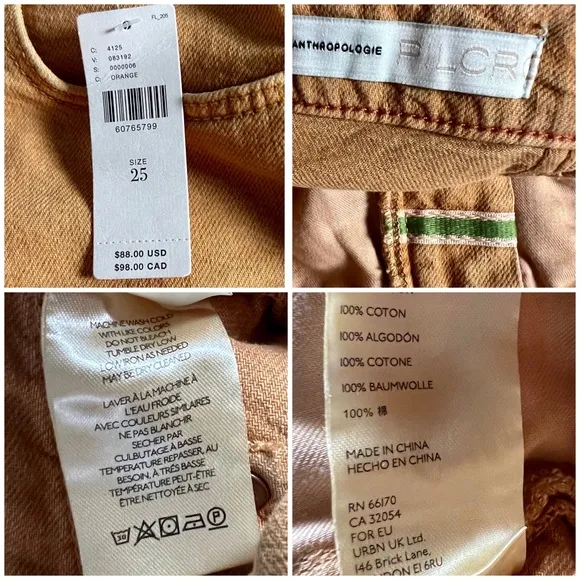 Anthropologie Pilcro Ultra High Rise Ochre Shorts NWT New 25