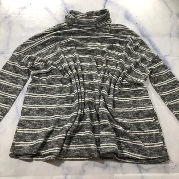 Anthropologie Postmark Stripe Swing Turtleneck