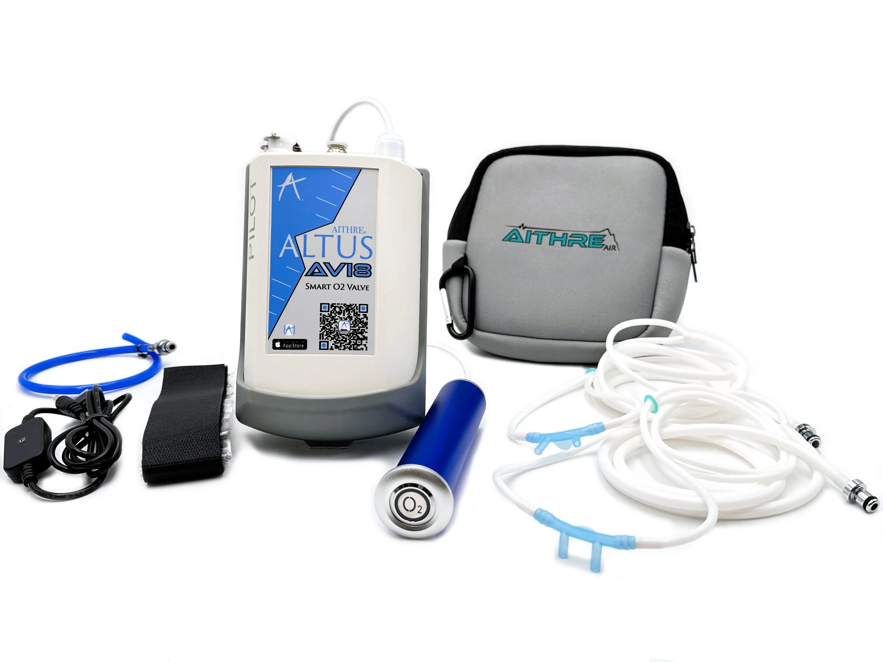 AVI8 2-Place Smart O2 Valve with 408L Bottle and Altus Meso
