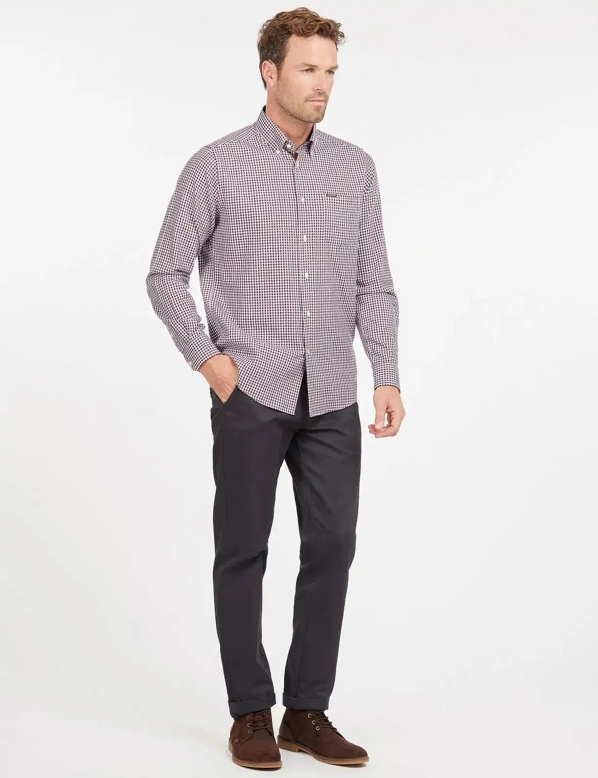 Barbour Mens Padshaw Tailored Shirt Rich Red