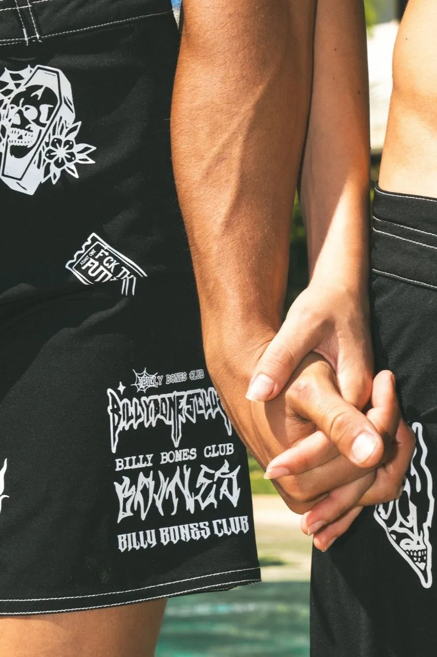 BILLY BONES CLUB ONE DAY AT A TIME BOARD SHORTS - BLACK