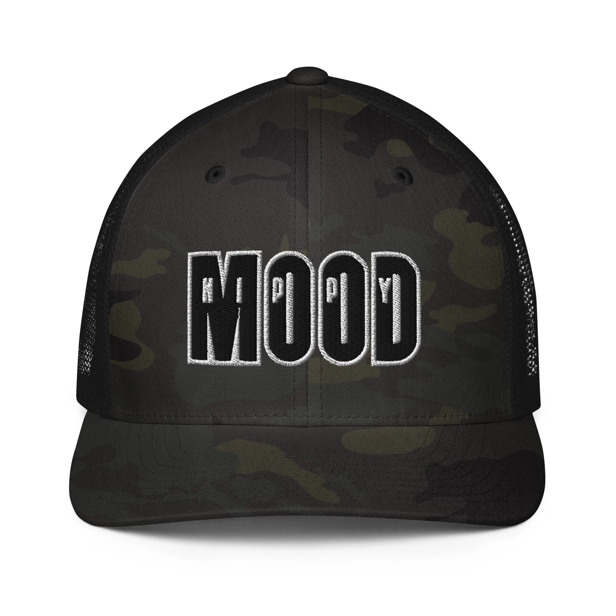 Black & White Print Closed-back Trucker Cap