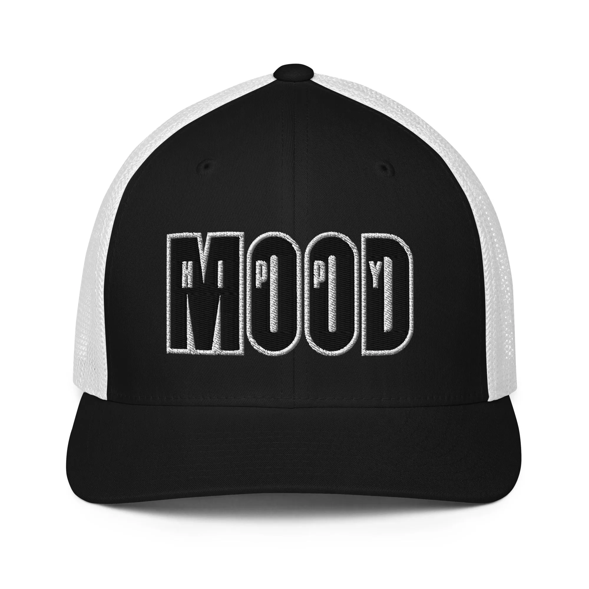 Black & White Print Closed-back Trucker Cap