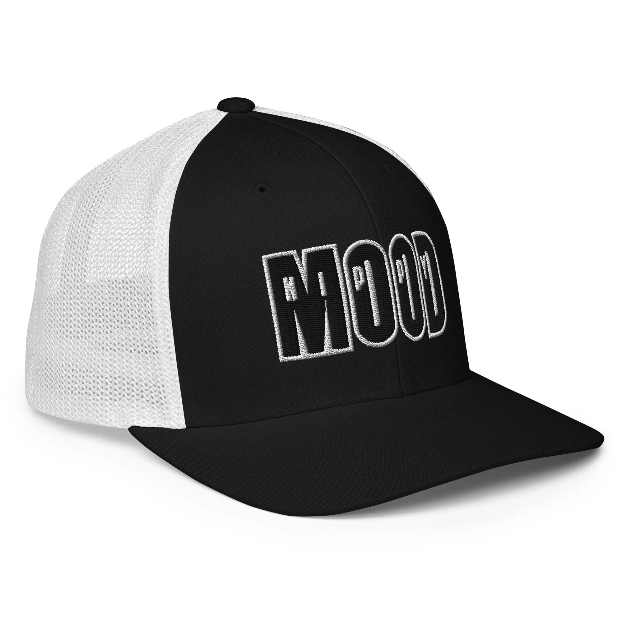 Black & White Print Closed-back Trucker Cap