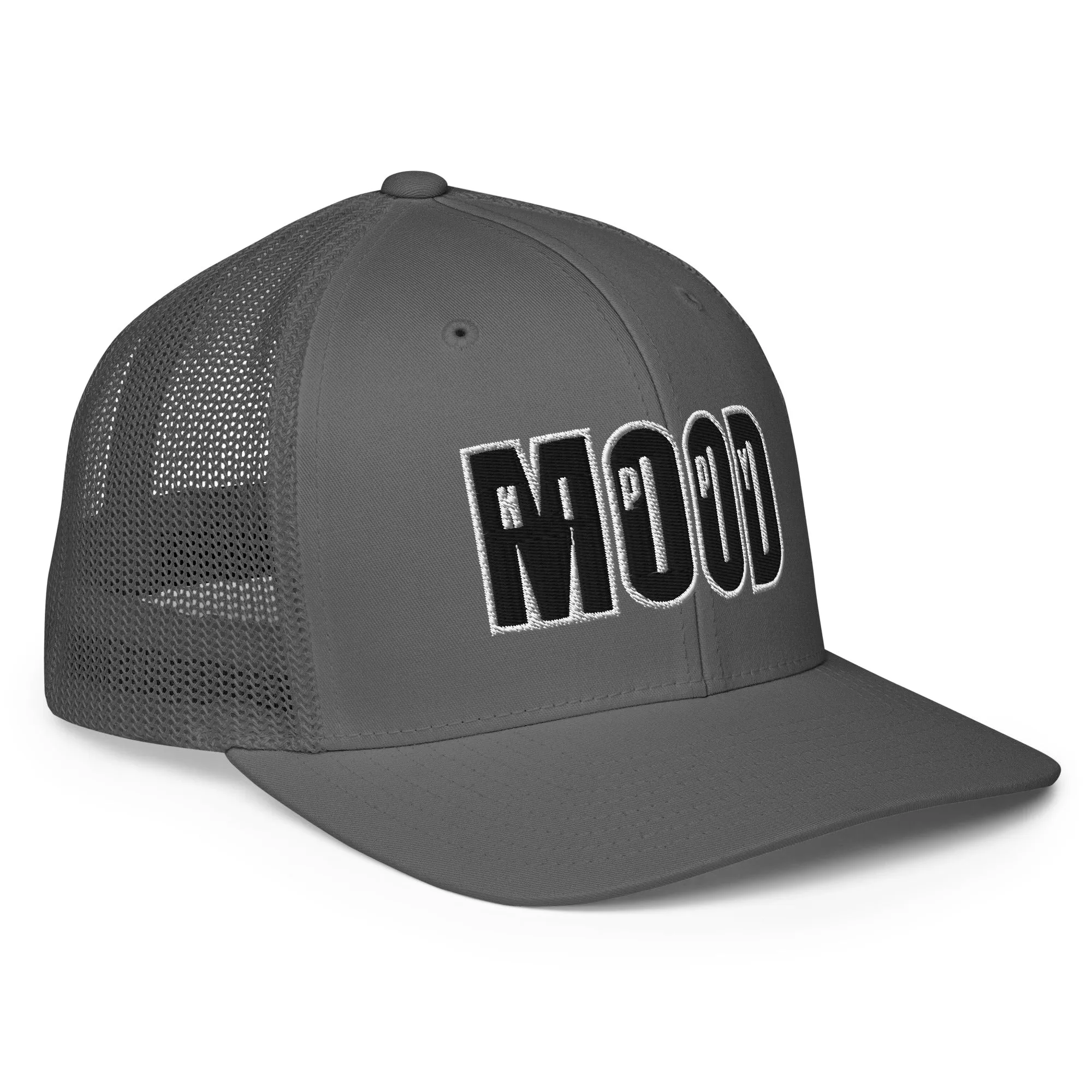 Black & White Print Closed-back Trucker Cap