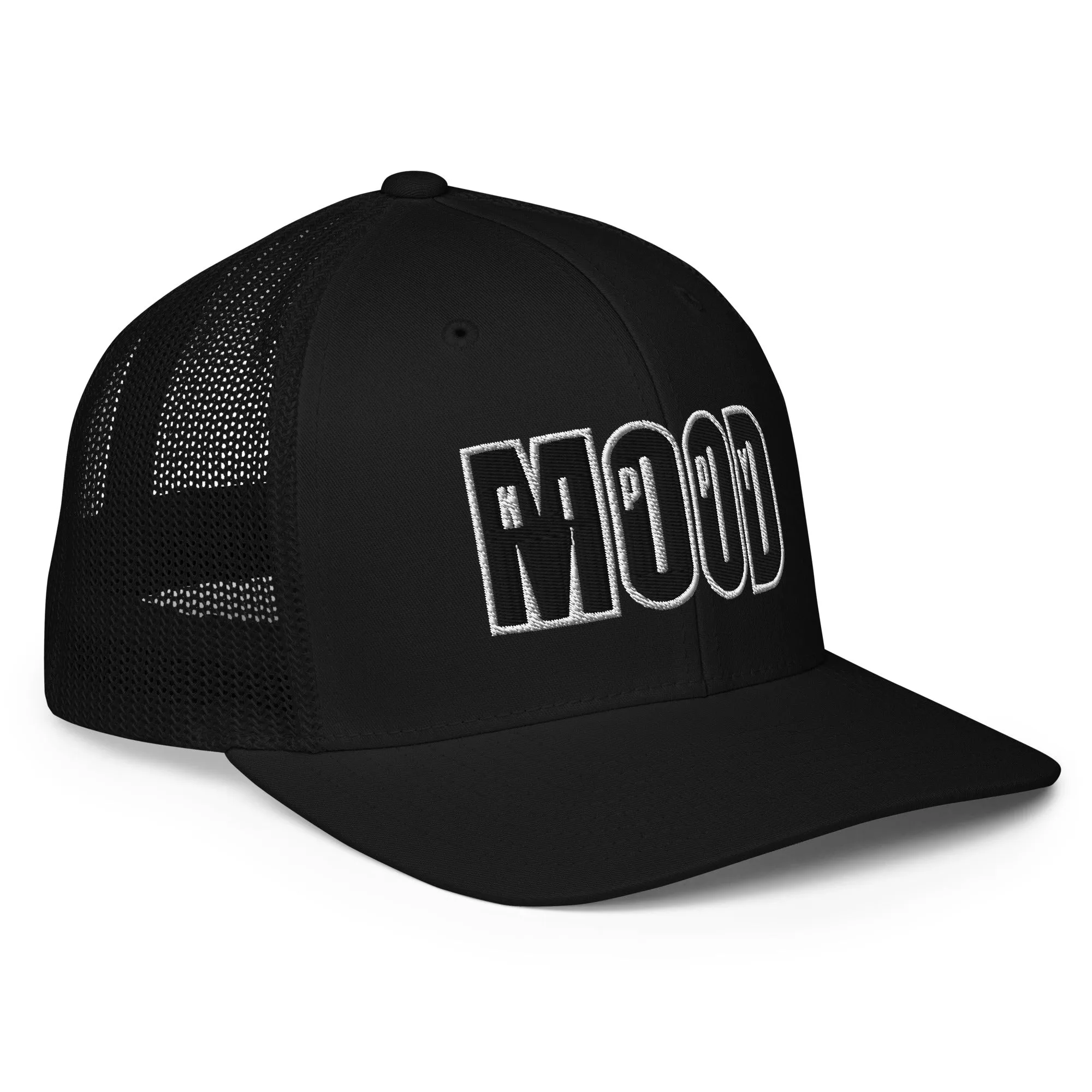 Black & White Print Closed-back Trucker Cap