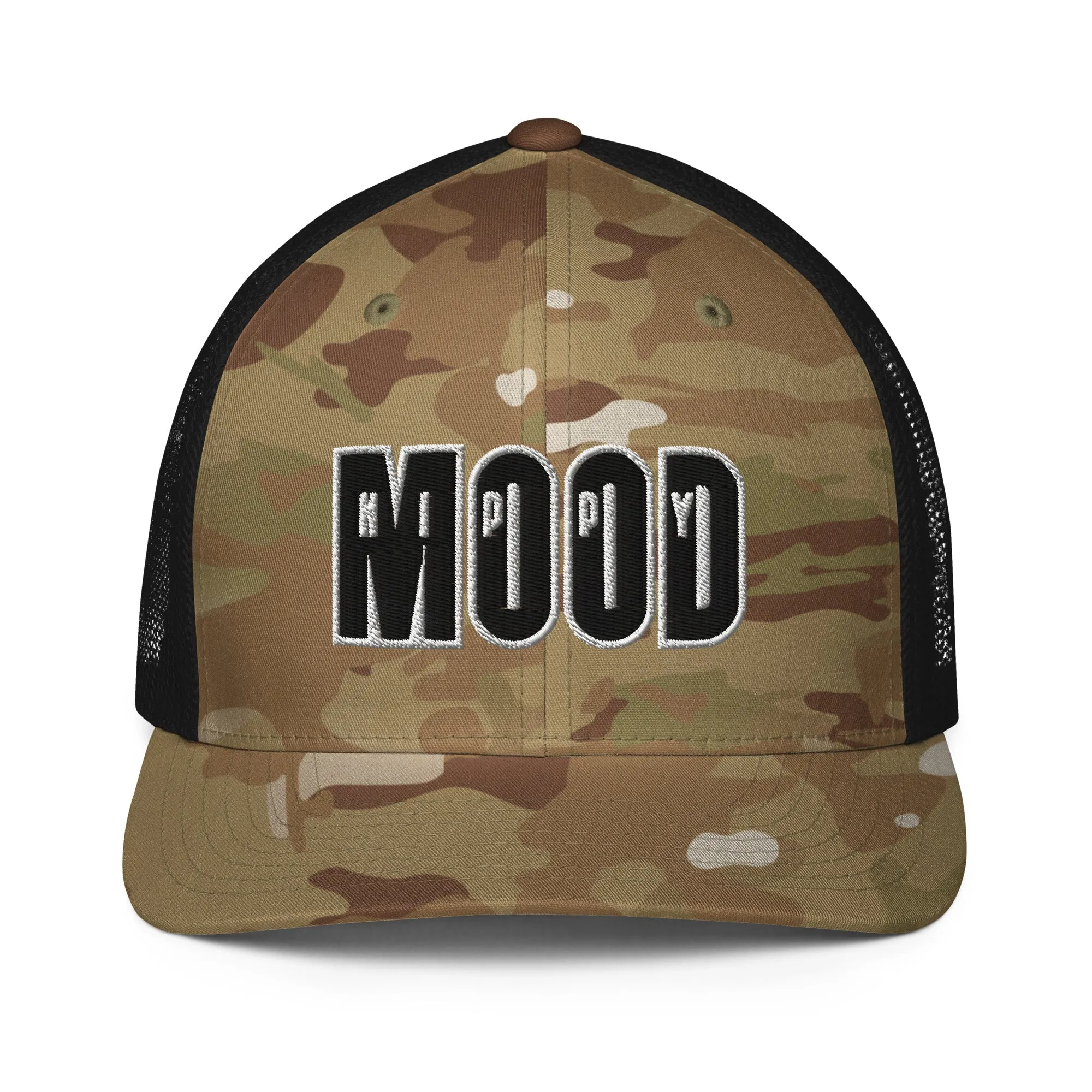 Black & White Print Closed-back Trucker Cap
