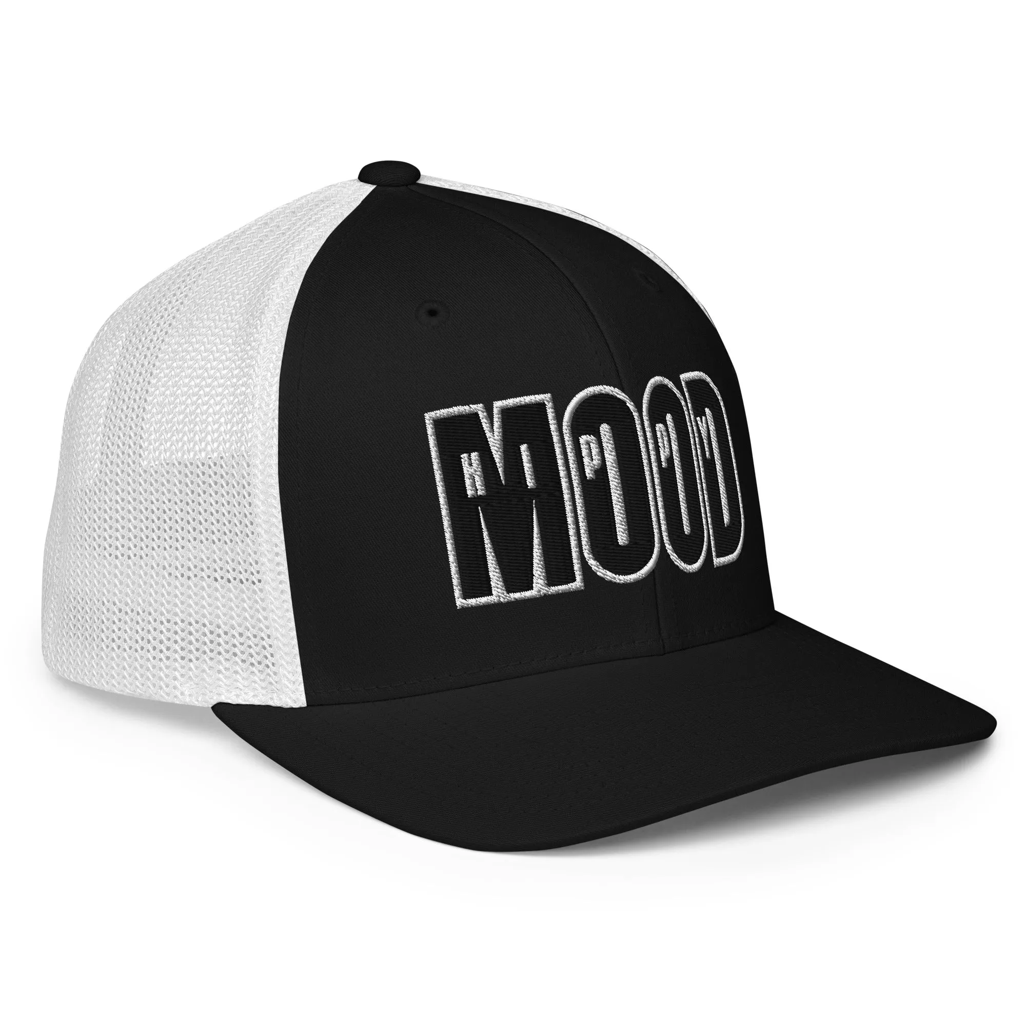 Black & White Print Closed-back Trucker Cap