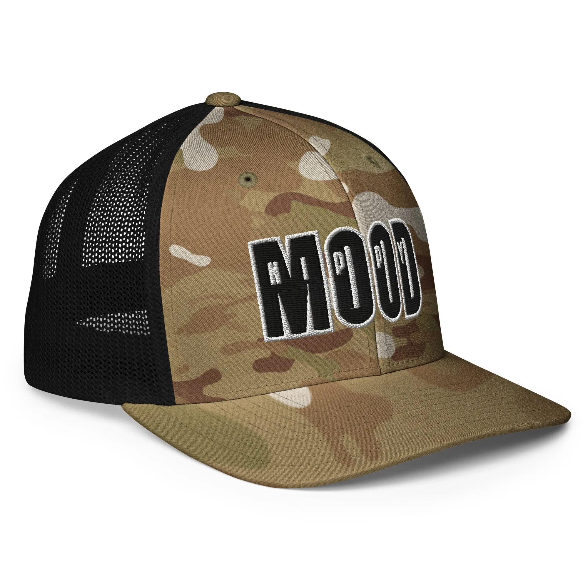 Black & White Print Closed-back Trucker Cap