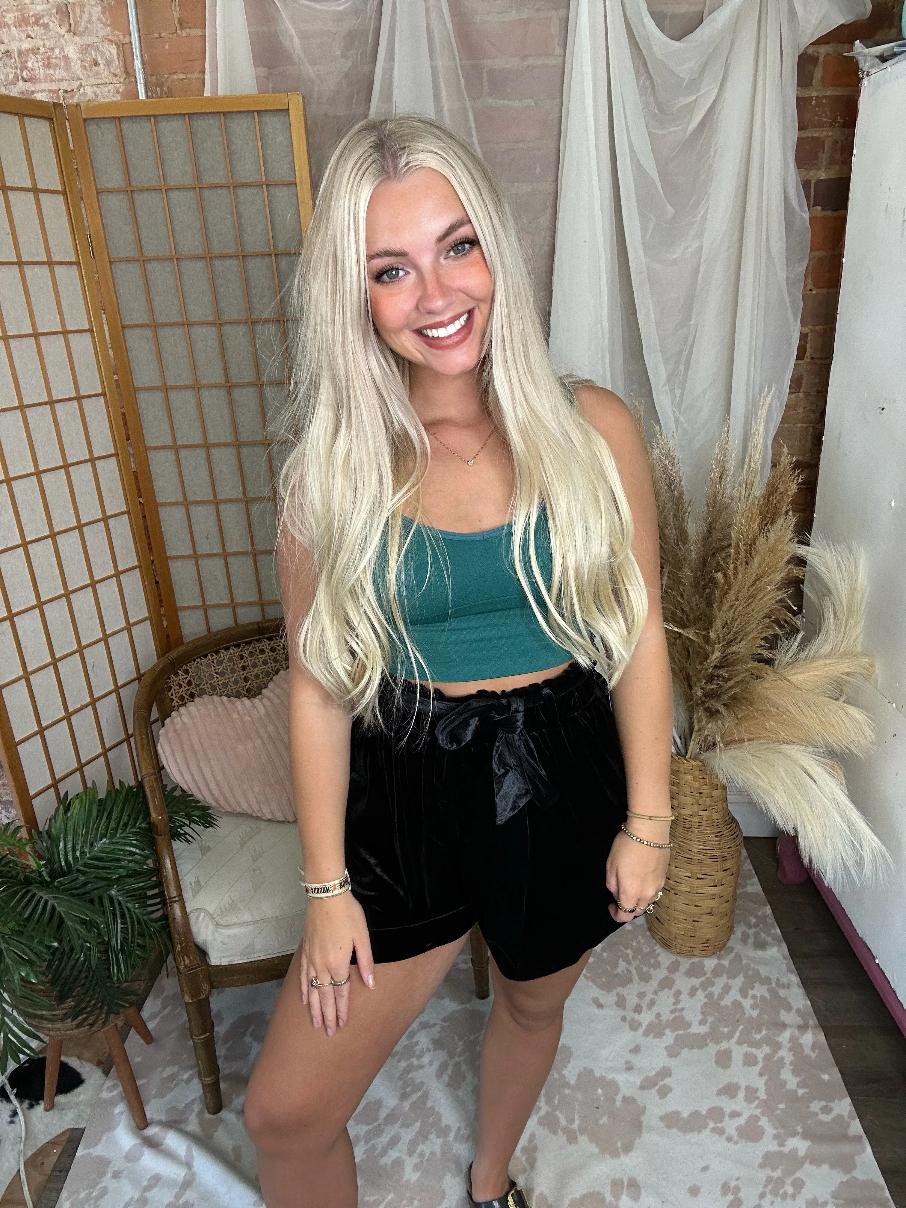 Black Velvet Shorts