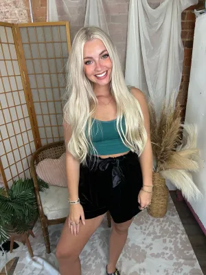 Black Velvet Shorts