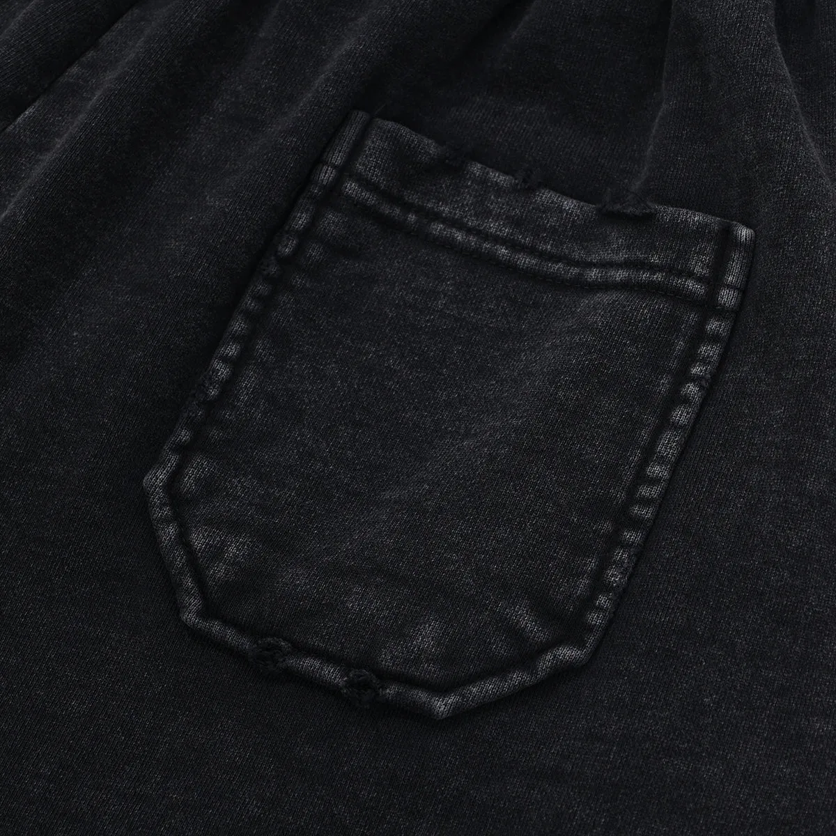 Black Washed Distressed Chain Shorts