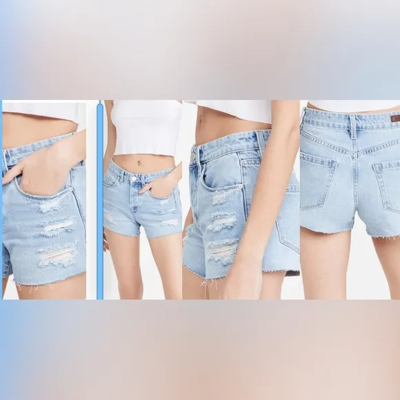 [BLANKNYC] Womens Luxury Clothing Indigo Barrow Vintage High Rise Denim Shorts