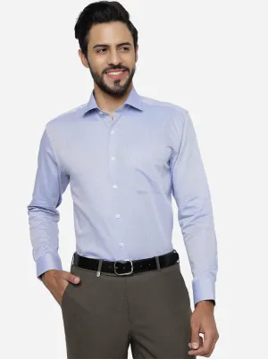 Blue Solid Regular Fit Formal Shirt | JadeBlue