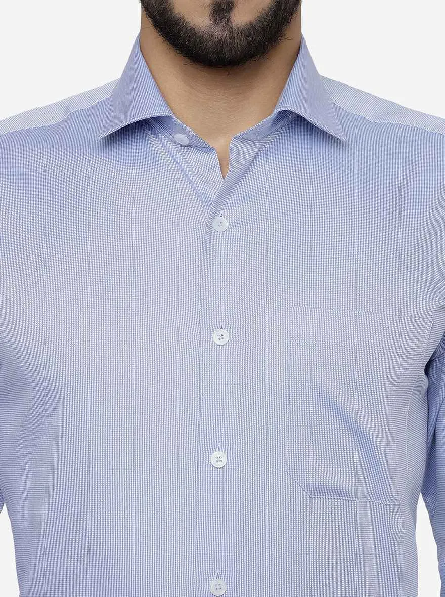 Blue Solid Regular Fit Formal Shirt | JadeBlue