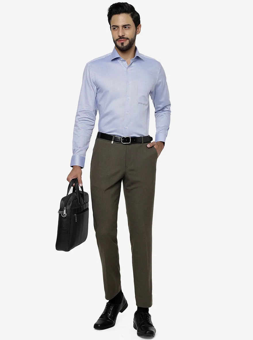 Blue Solid Regular Fit Formal Shirt | JadeBlue