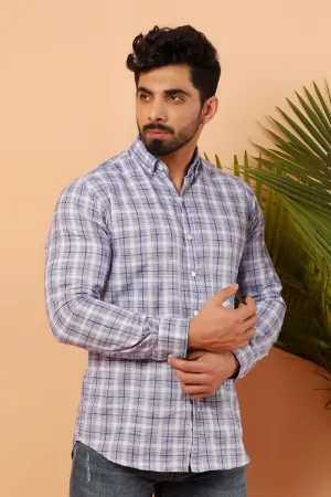 Blue Tartan Casual Shirt FS Slim Fit