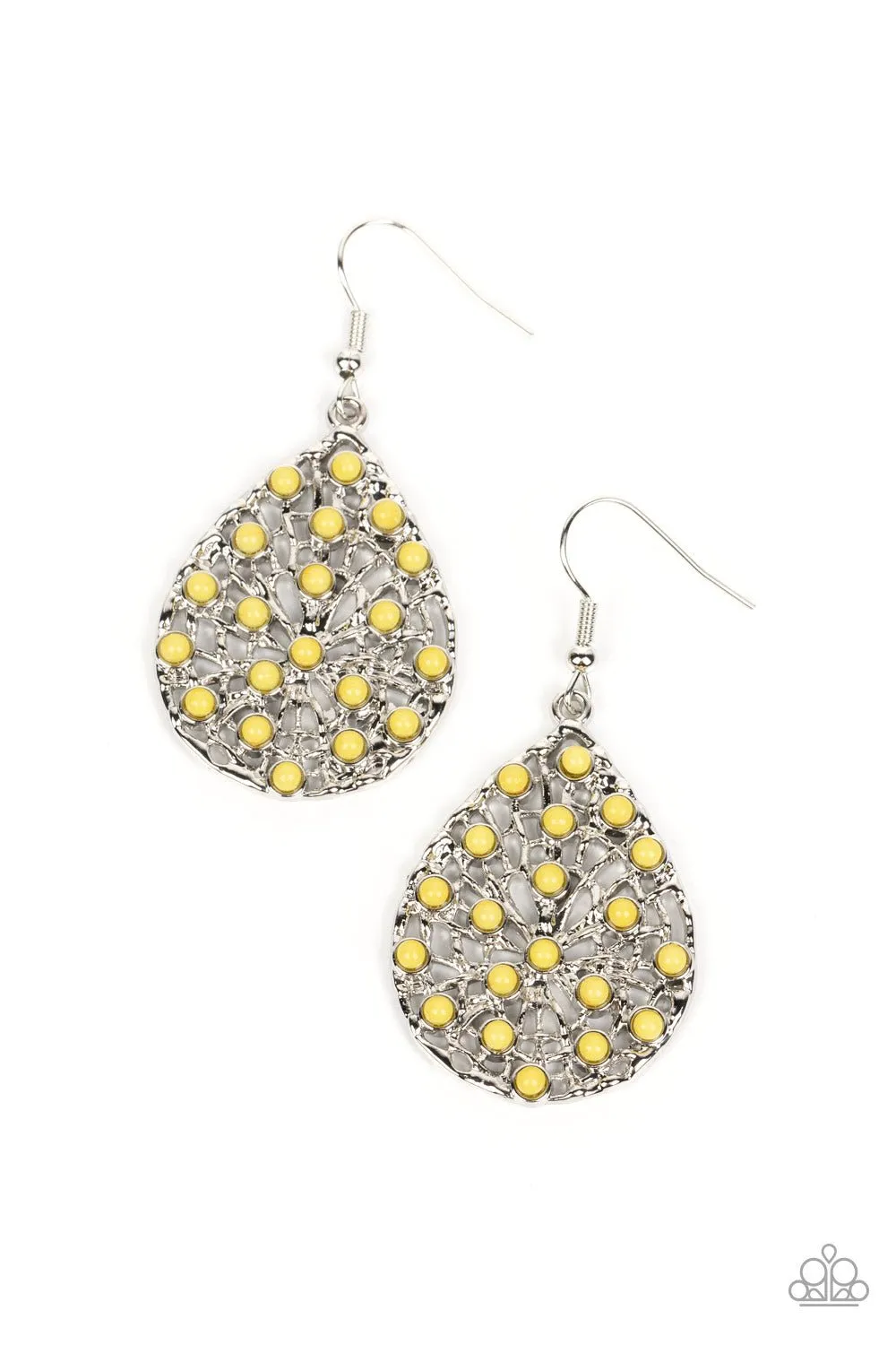 Botanical Berries - Yellow Earrings - Paparazzi Accessories