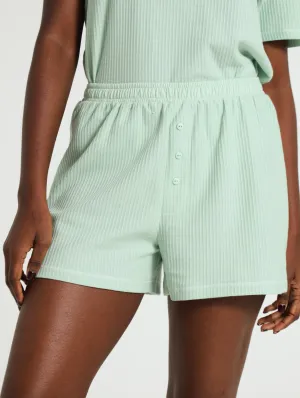 Boxy Waffle Short - Aqua