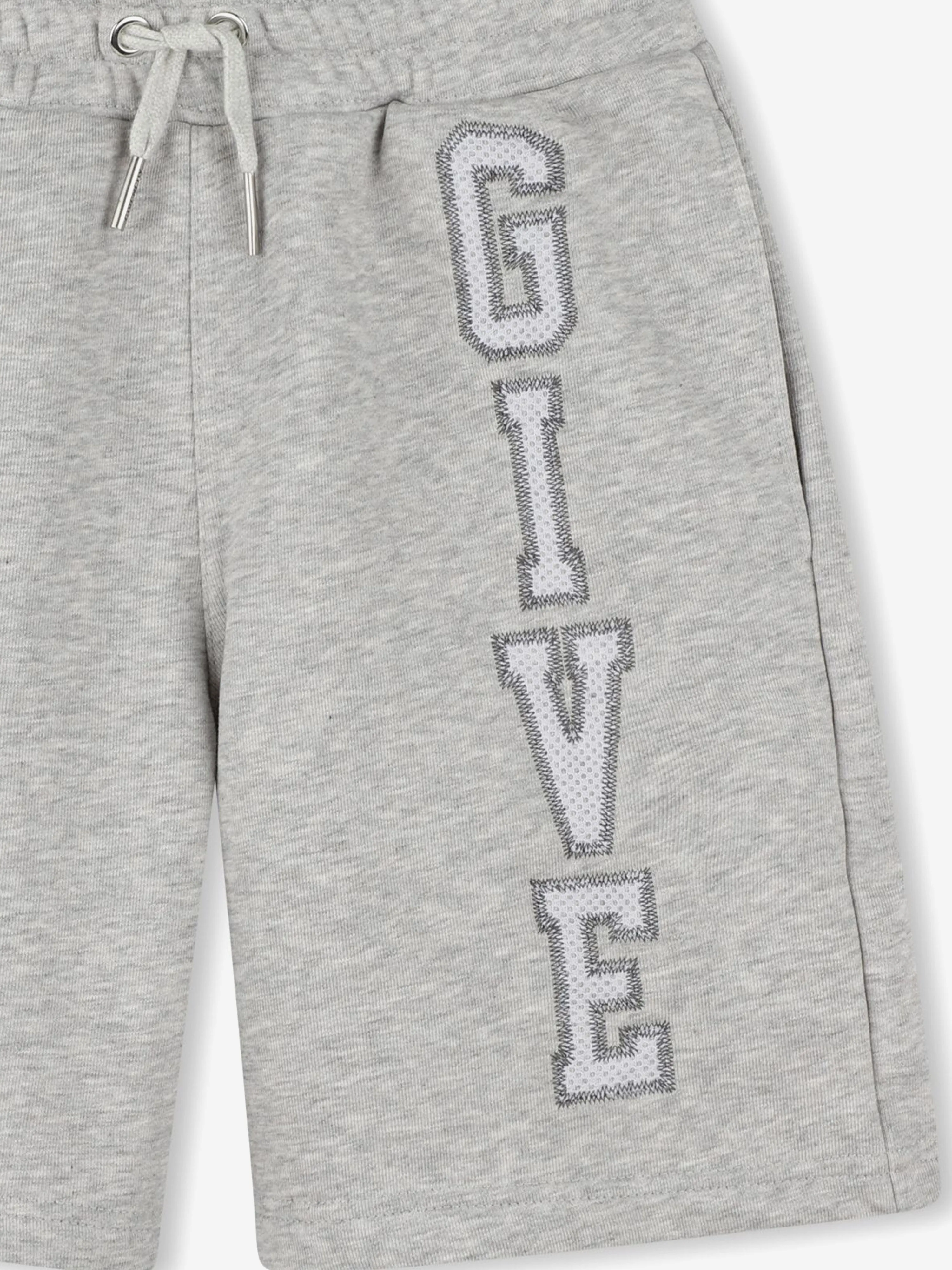 Boys Embroidered Applique Shorts in Grey