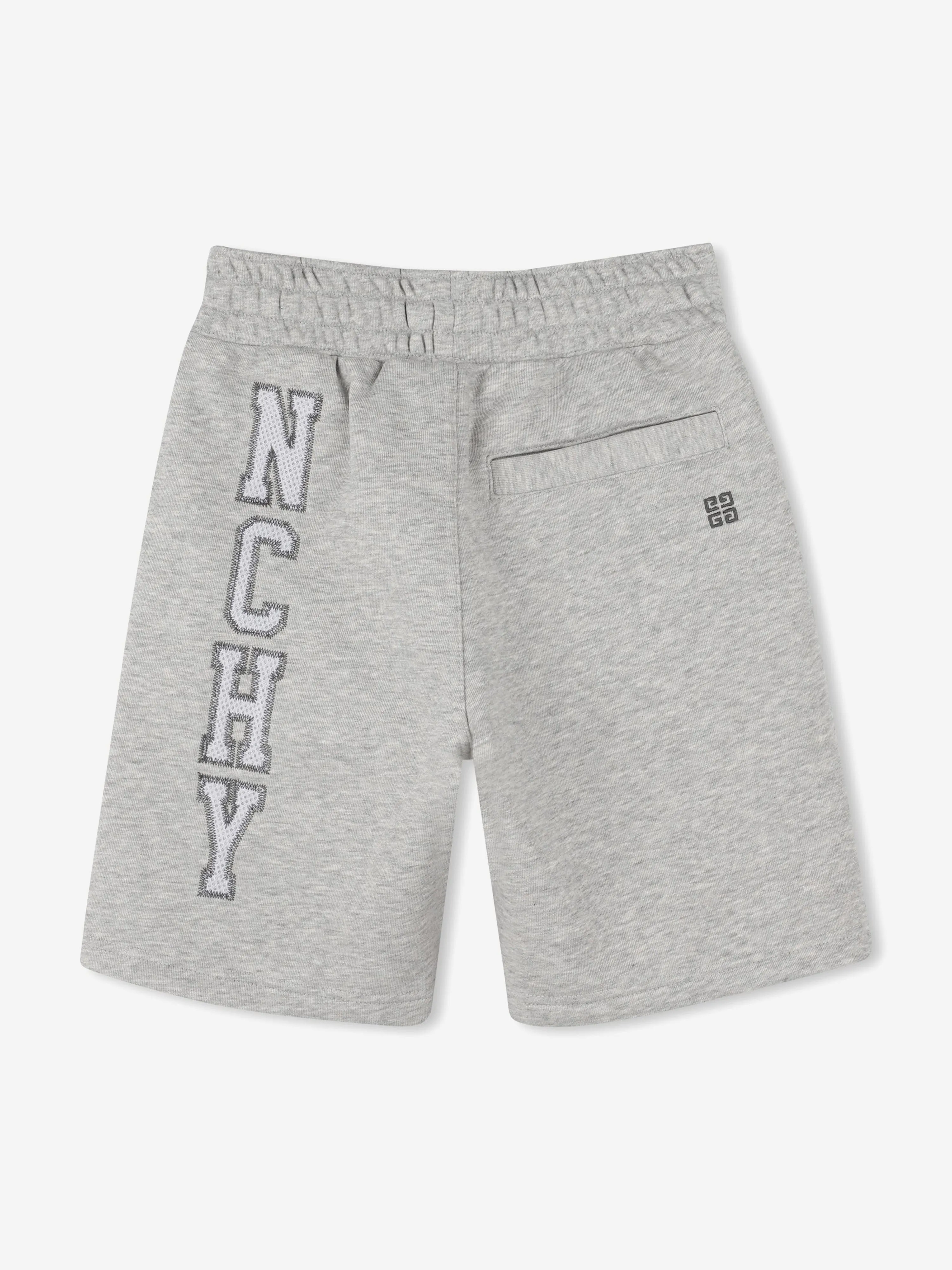 Boys Embroidered Applique Shorts in Grey