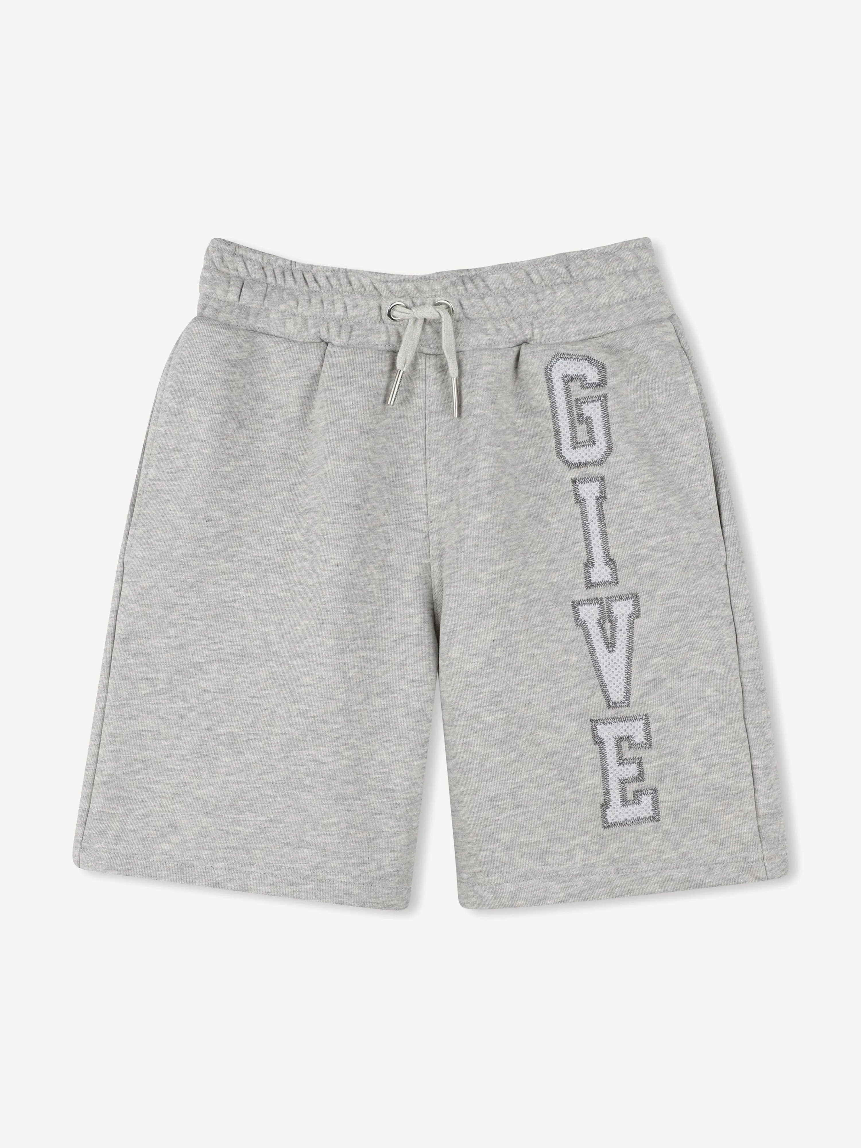 Boys Embroidered Applique Shorts in Grey