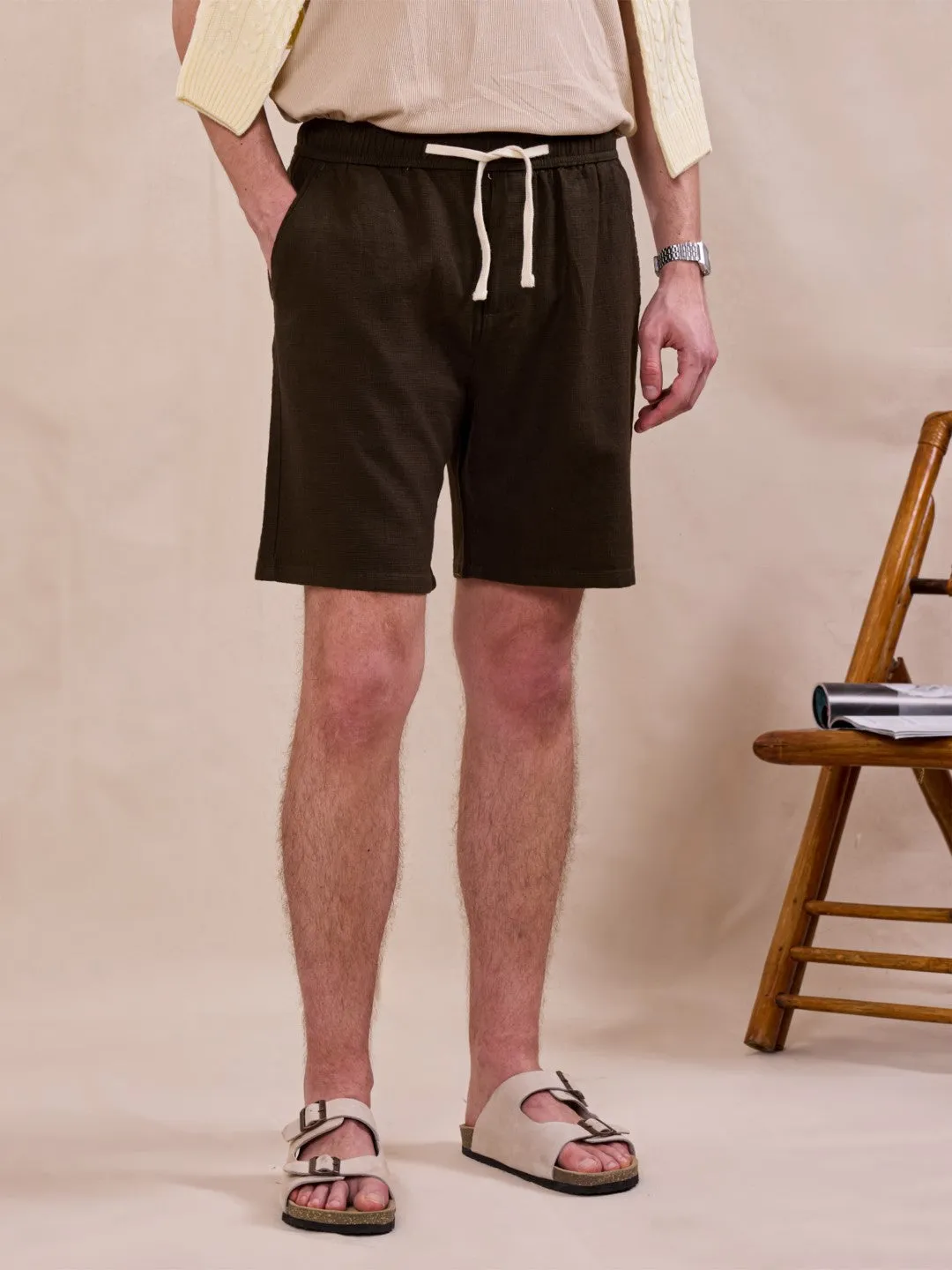 Brown Cotton Summer Shorts