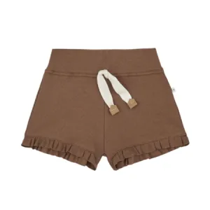 Brown Ribbed Shorts
