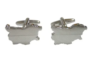 Bulgaria Map Shape and Flag Design Cufflinks