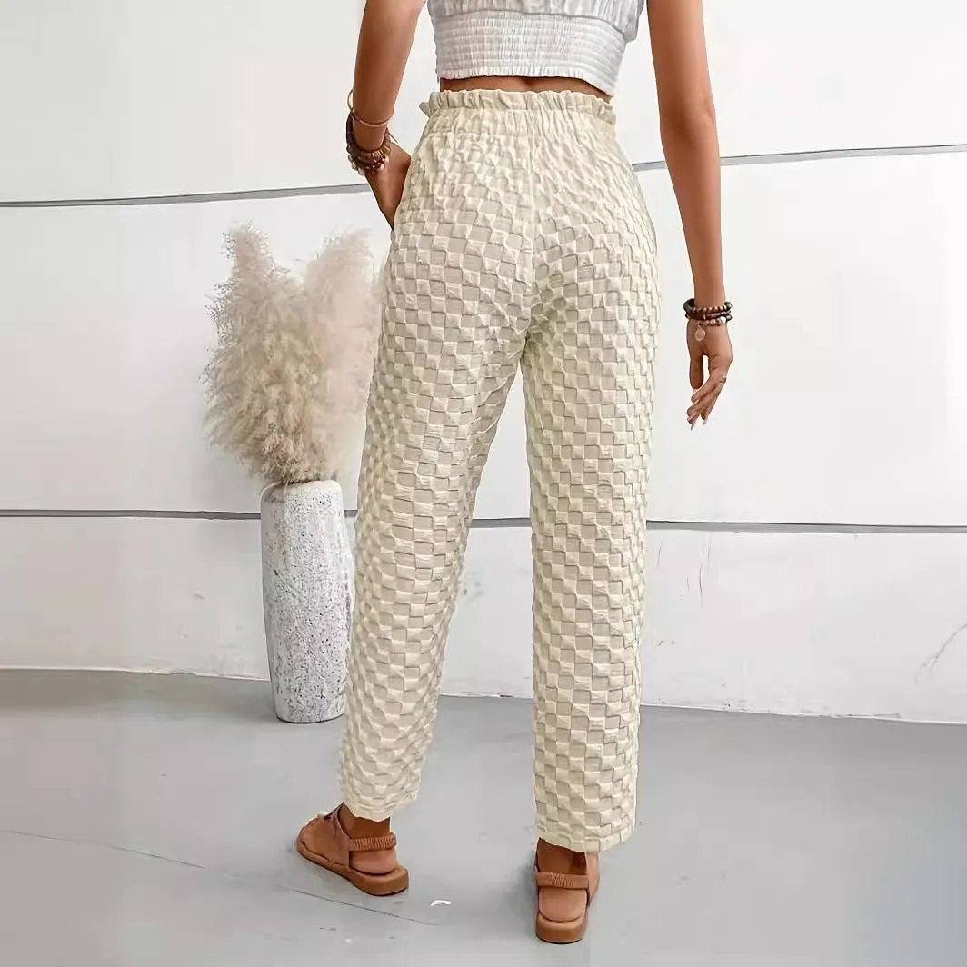 Buttoned Straight-Leg Trousers