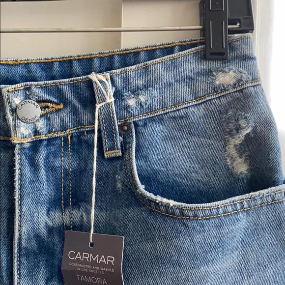 Carmar High Rise Relaxed Jean Shorts Size 27 NWT