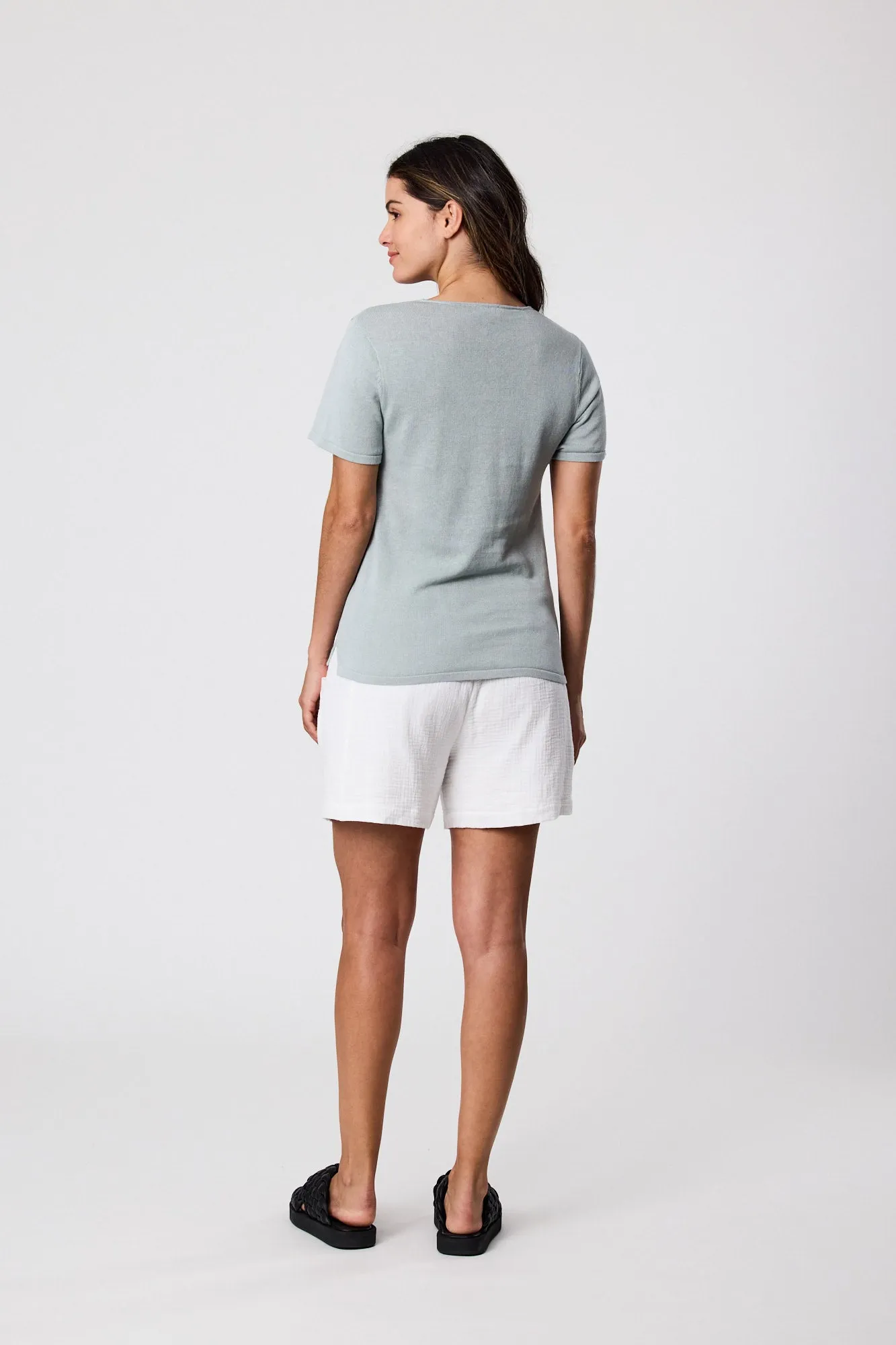 Castaway Knit Tee - Duck Egg