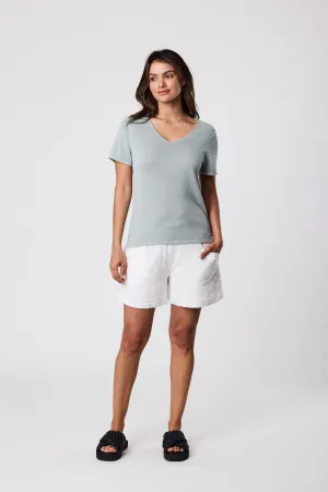 Castaway Knit Tee - Duck Egg