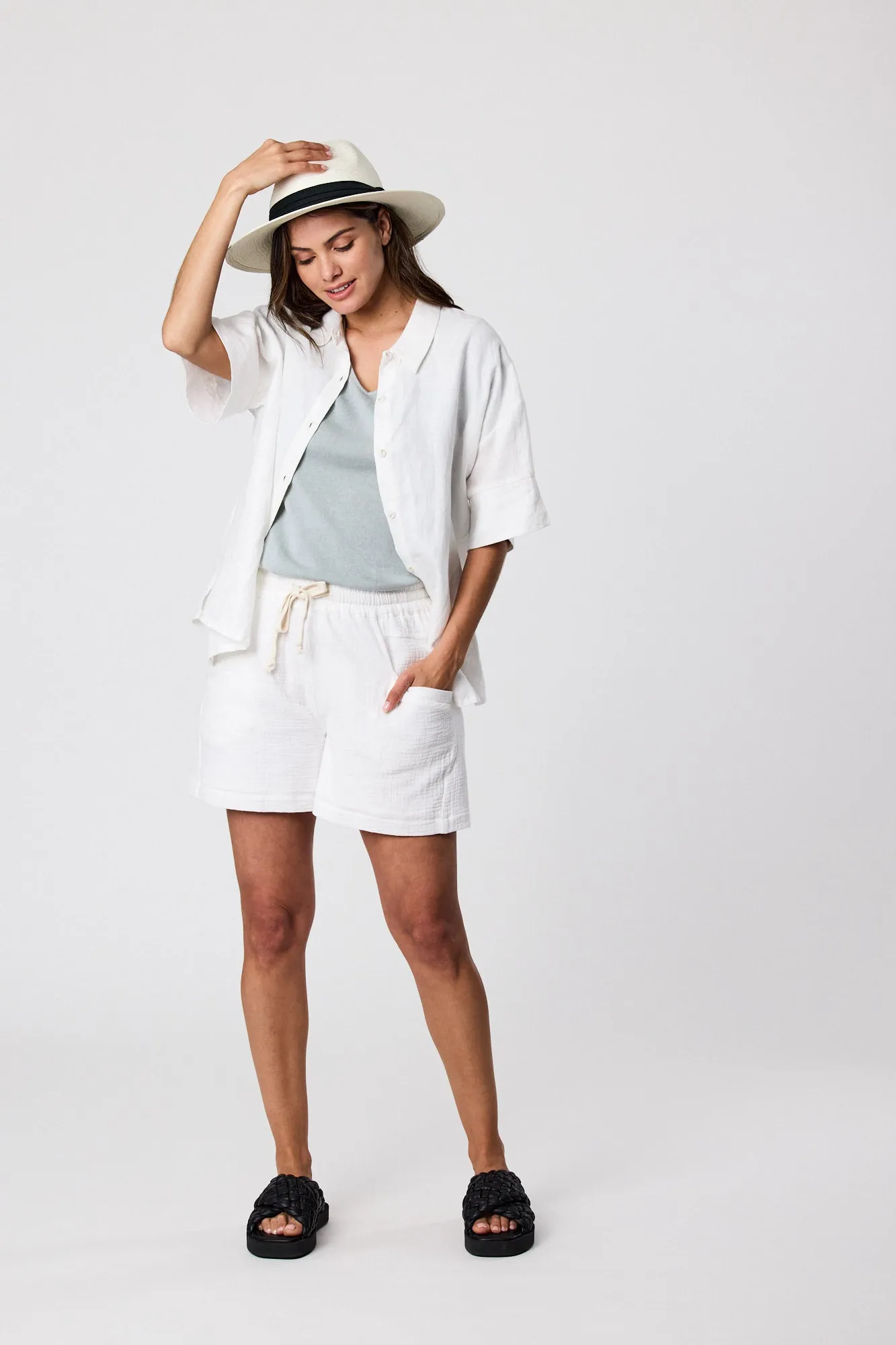 Castaway Knit Tee - Duck Egg